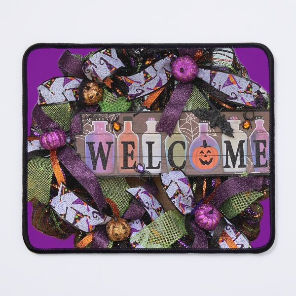 Item preview, Spooky Halloween Welcome Wreath in Purple and Black designed and sold by Kandoart.