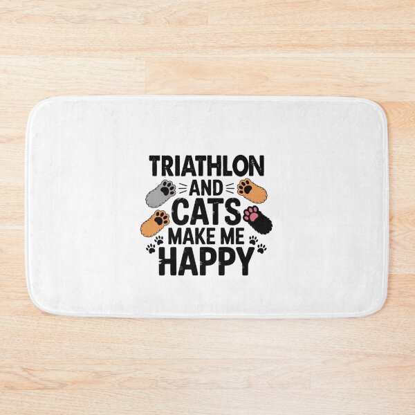 Artikelvorschau, Triathlon und Katzen machen mich glücklich - Lustiger Triathlon-Katzenliebhaber entworfen und verkauft von Oussinc.