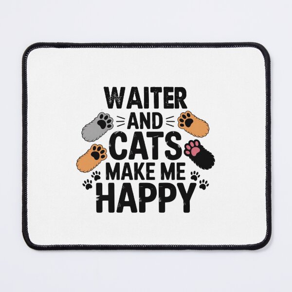 Item preview, El camarero y los gatos me hacen feliz - Camarero divertido amante de los gatos designed and sold by Oussinc.