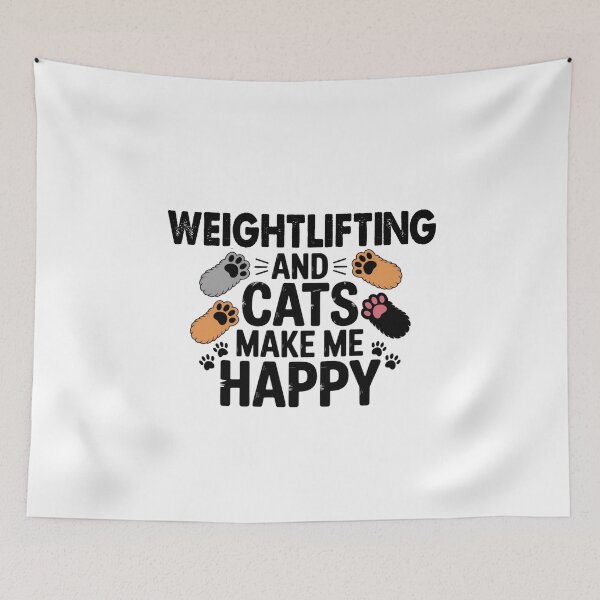 Item preview, Weightlifting And Cats Make Me Happy - Funny Weightlifting Cats Lover designed and sold by Oussinc.