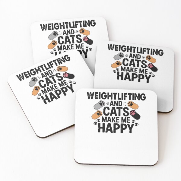 Item preview, Weightlifting And Cats Make Me Happy - Funny Weightlifting Cats Lover designed and sold by Oussinc.