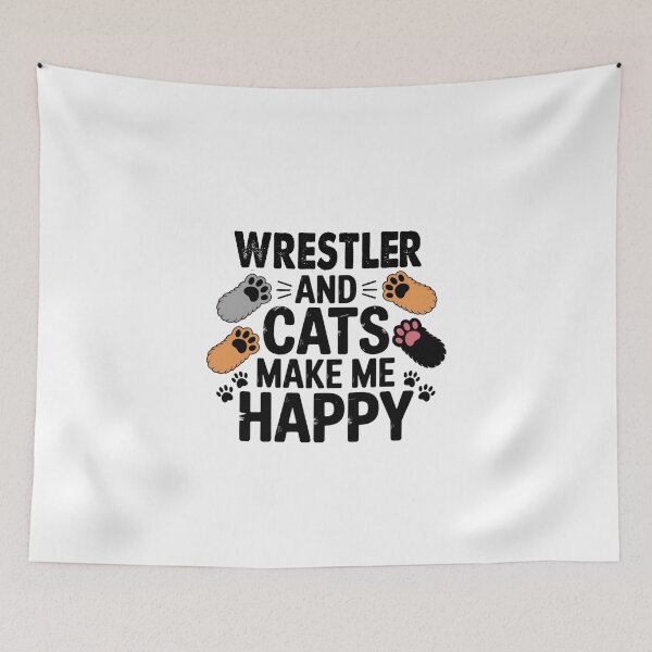 Item preview, Wrestler And Cats Make Me Happy - Funny Wrestler Cats Lover designed and sold by Oussinc.