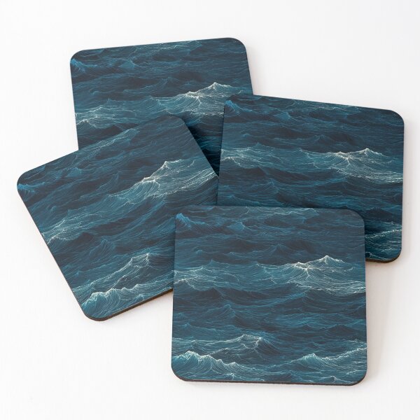 Item preview, ocean waves seamless pattern, artwork, home decor designed and sold by pmakesArt.