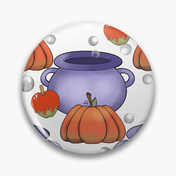 Item preview, Halloween Pumpkin and Caldron Pattern on White designed and sold by Artistestella.