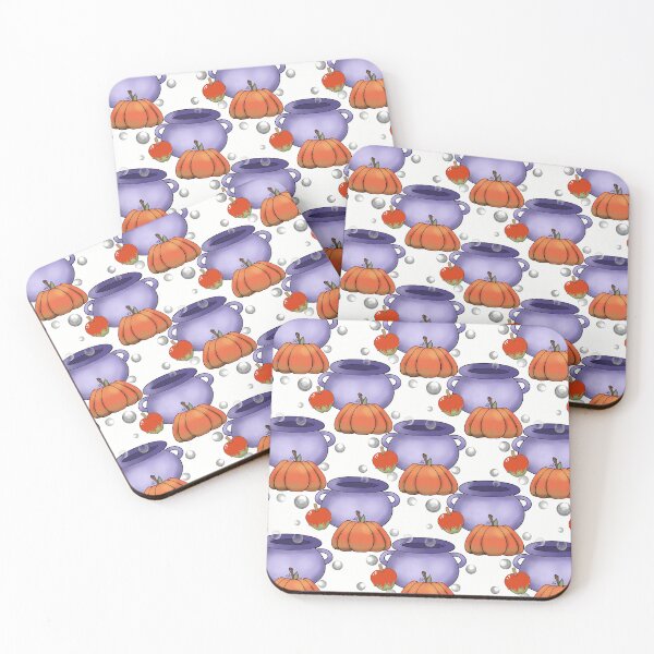 Item preview, Halloween Pumpkin and Caldron Pattern on White designed and sold by Artistestella.