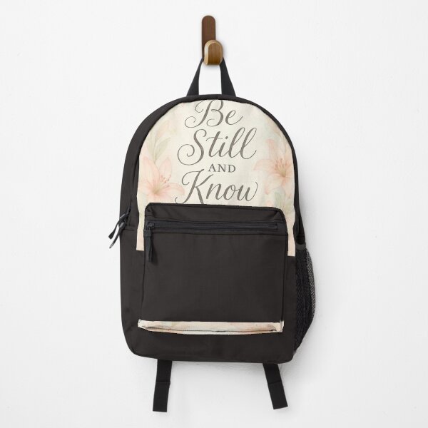 Item preview, Be Still and Know – Elegant Calligraphy with Watercolor Lilies designed and sold by Light & Truth Designs.