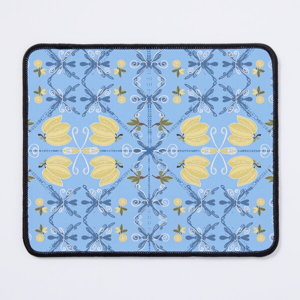 Item preview, Lemon pattern, fresh, vitamin ,diet ,juicy.Print , abstract, minimalism , doodles fruit. Bio lemon.Lemon pattern on blue background. designed and sold by TaniaArtDesign.