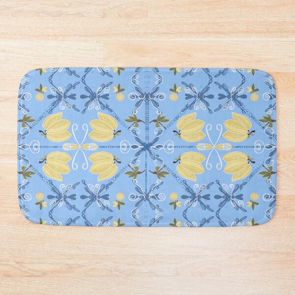 Item preview, Lemon pattern, fresh, vitamin ,diet ,juicy.Print , abstract, minimalism , doodles fruit. Bio lemon.Lemon pattern on blue background. designed and sold by TaniaArtDesign.