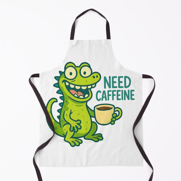 Item preview, Need caffeine - Meme of a lizard holding cup of coffee or espresso designed and sold by SassyArtistry.