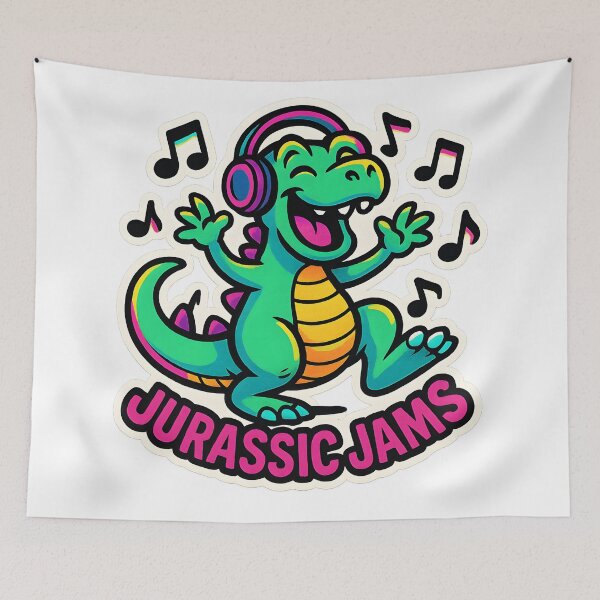 Item preview, Jurassic Jams - Meme of a lizard listening to music designed and sold by SassyArtistry.