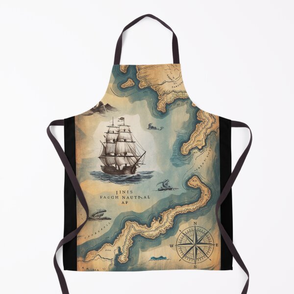 Item preview, Vintage Nautical Map with Sea Monster designed and sold by Shop9999.