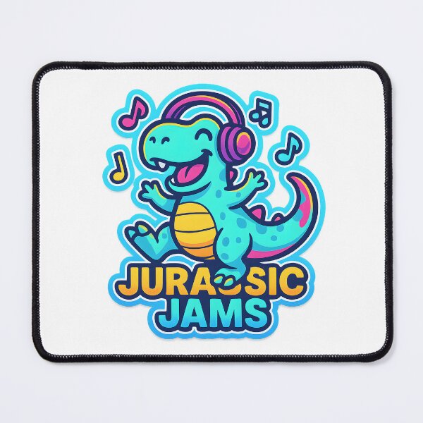 Item preview, T Rex Dinosaur Jurassic Jams - Meme of a blue lizard listening to music designed and sold by SassyArtistry.