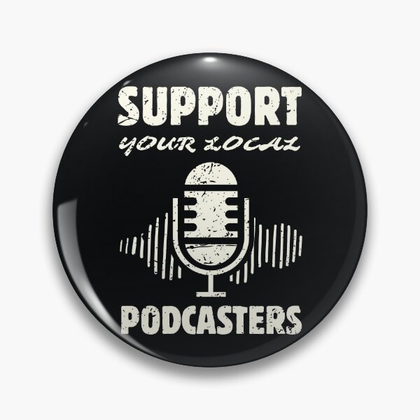 Item preview, Support Your Local Podcasters Design with Sound Waves and Retro Mic designed and sold by SplashTastic.