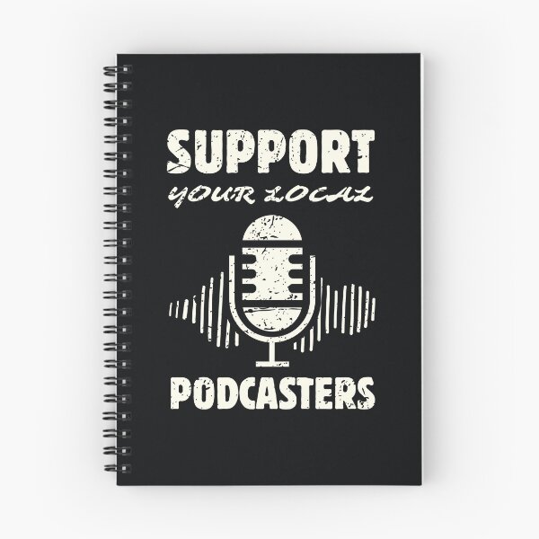 Item preview, Support Your Local Podcasters Design with Sound Waves and Retro Mic designed and sold by SplashTastic.