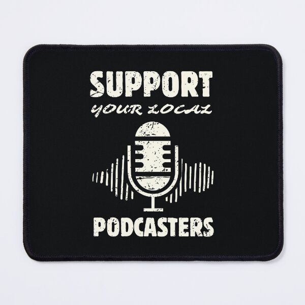 Item preview, Support Your Local Podcasters Design with Sound Waves and Retro Mic designed and sold by SplashTastic.