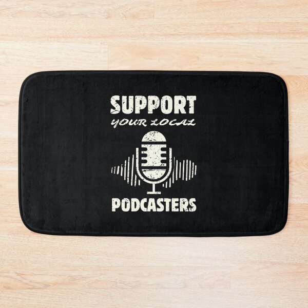 Item preview, Support Your Local Podcasters Design with Sound Waves and Retro Mic designed and sold by SplashTastic.