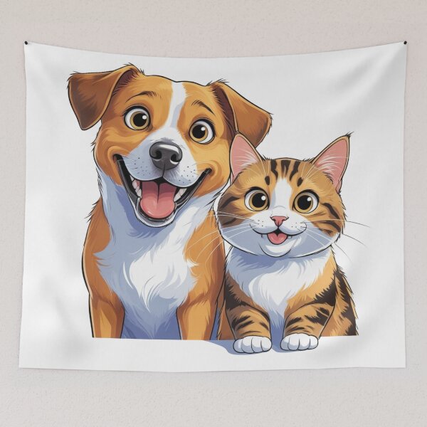 Item preview, Joyful Companions: Cartoon Dog and Cat designed and sold by Iuqiune.