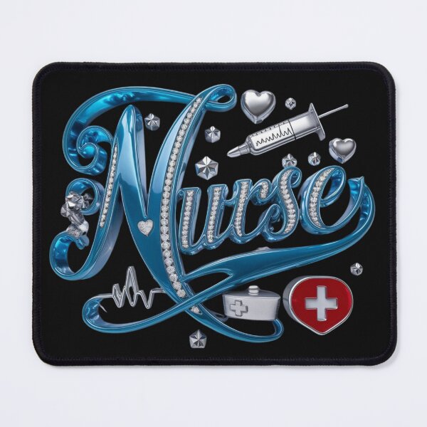Item preview, Shiny Blue and Silver 3D Nurse Design designed and sold by 17trifecta.