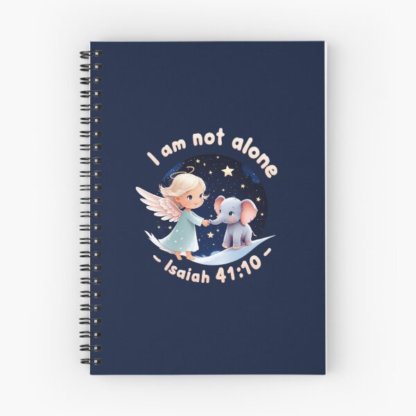 Item preview, I Am Not Alone – Isaiah 41:10 Bible Verse Art, Cute Angel and Baby Elephant Illustration, Christian Encouragement Gift, Kawaii Faith & Mental Health Comfort designed and sold by AmenAlways.