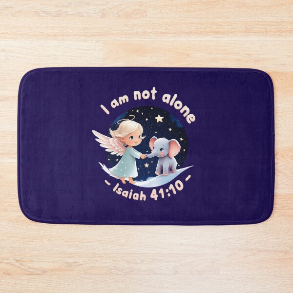 Item preview, I Am Not Alone – Isaiah 41:10 Bible Verse Art, Cute Angel and Baby Elephant Illustration, Christian Encouragement Gift, Kawaii Faith & Mental Health Comfort designed and sold by AmenAlways.