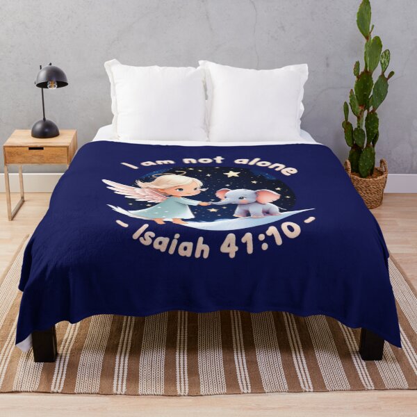 Item preview, I Am Not Alone – Isaiah 41:10 Bible Verse Art, Cute Angel and Baby Elephant Illustration, Christian Encouragement Gift, Kawaii Faith & Mental Health Comfort designed and sold by AmenAlways.