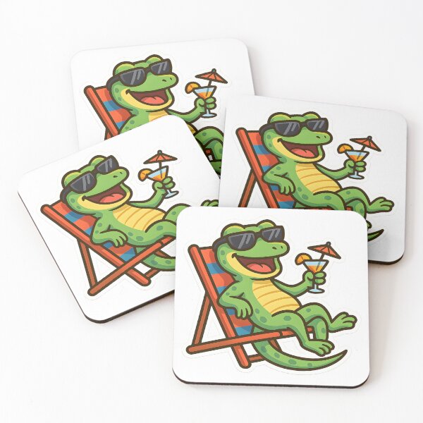 Item preview, Stay Hydrated - Meme of a cute baby lizard drinking on beach vacation designed and sold by SassyArtistry.