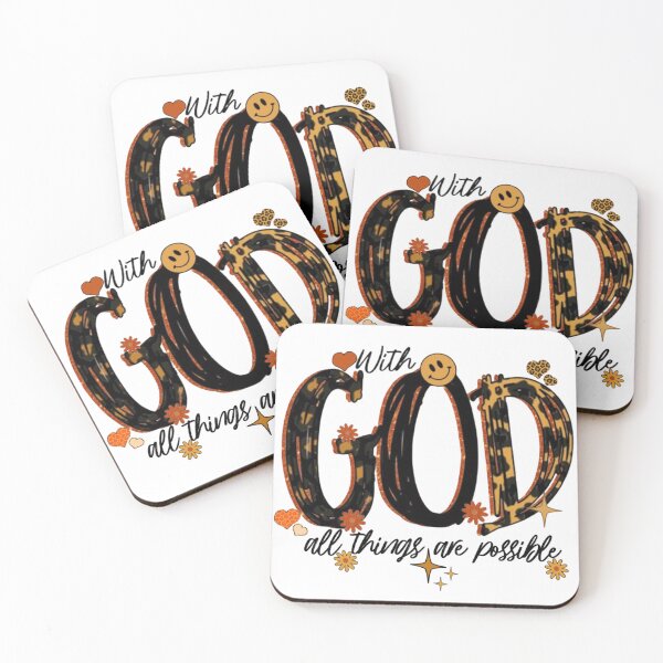 Item preview, With God All Things Are Possible Christian Pattern Text  designed and sold by DivineHaven.