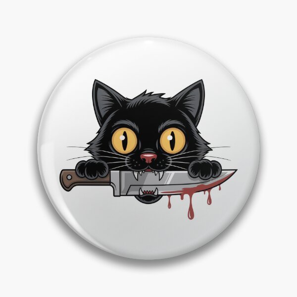 Item preview, Cat with Knife - Cute but Dangerous Cat Cartoon Art designed and sold by YourSocialBae.