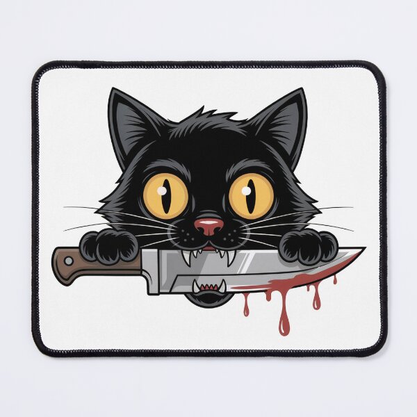 Item preview, Cat with Knife - Cute but Dangerous Cat Cartoon Art designed and sold by YourSocialBae.