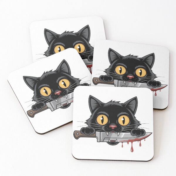 Item preview, Cat with Knife - Cute but Dangerous Cat Cartoon Art designed and sold by YourSocialBae.