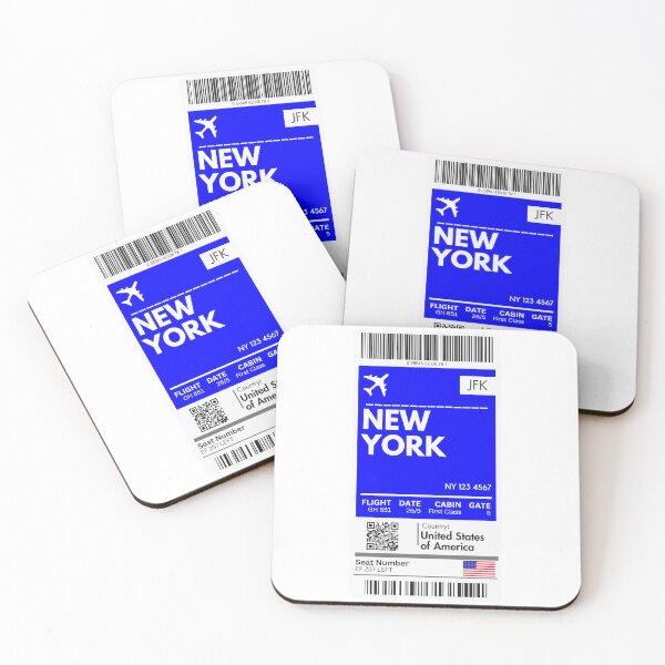 Item preview, New York Airplane Boarding pass designed and sold by RoamInk.