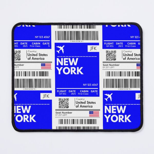 Item preview, New York Airplane Boarding pass designed and sold by RoamInk.