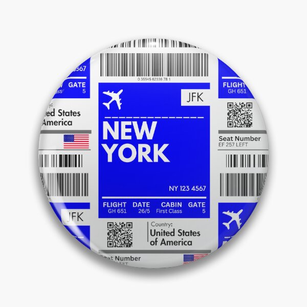 Artikelvorschau, New York Airplane Boarding pass entworfen und verkauft von RoamInk.
