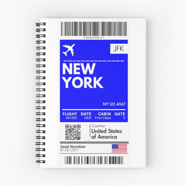 Item preview, New York Airplane Boarding pass designed and sold by RoamInk.