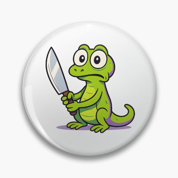 Item preview, Funny Cartoon Lizard Meme With Knife designed and sold by SassyArtistry.