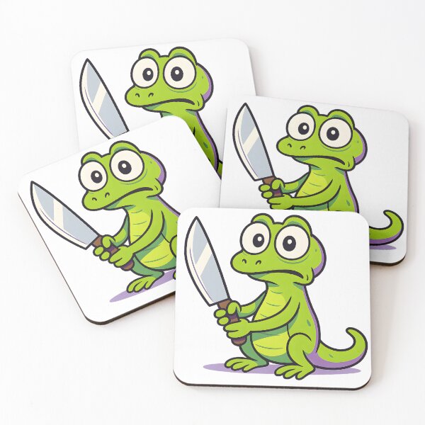 Item preview, Funny Cartoon Lizard Meme With Knife designed and sold by SassyArtistry.