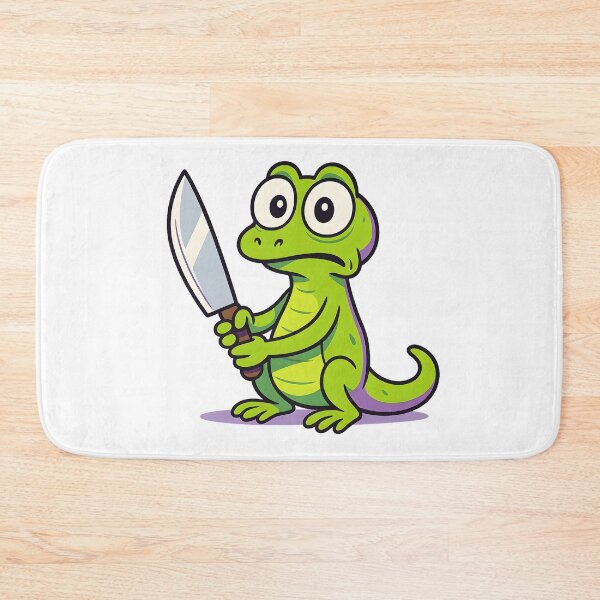 Item preview, Funny Cartoon Lizard Meme With Knife designed and sold by SassyArtistry.