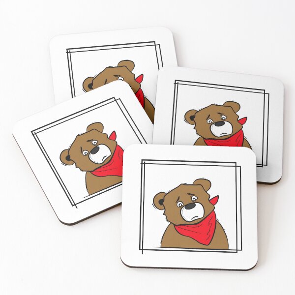 Item preview, Sad Bear with Red Bandana Sticker designed and sold by BubbleDream Art .