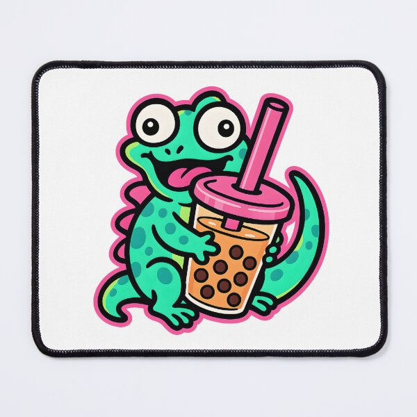 Item preview, Funny Cartoon Lizard Meme With Boba Tea designed and sold by SassyArtistry.