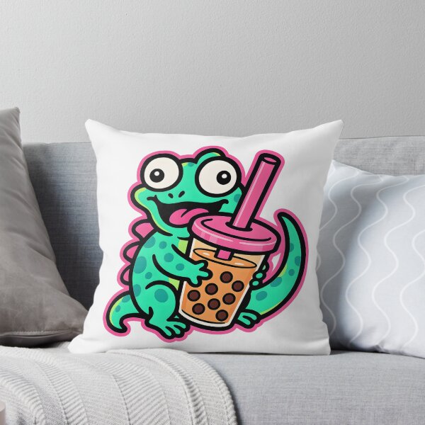 Item preview, Funny Cartoon Lizard Meme With Boba Tea designed and sold by SassyArtistry.