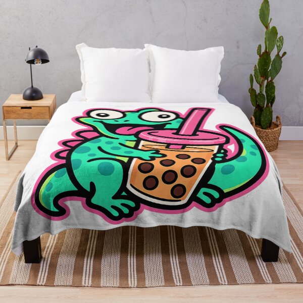 Item preview, Funny Cartoon Lizard Meme With Boba Tea designed and sold by SassyArtistry.