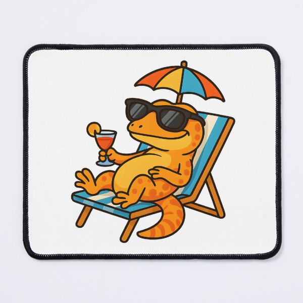 Item preview, Cool Lizard Meme Relaxing On Beach Chair designed and sold by SassyArtistry.