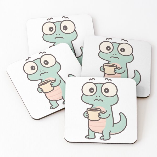 Item preview, Cute Lizard Meme Holding Coffee Cup designed and sold by SassyArtistry.