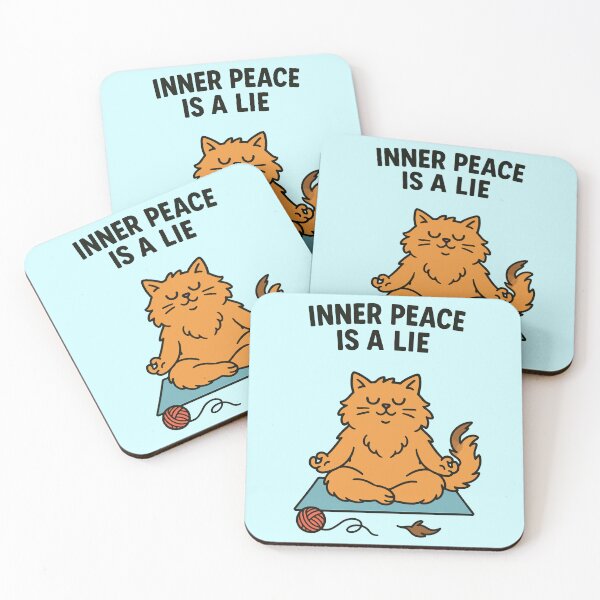 Item preview, “Inner Peace is a Lie” – Funny Meditating Cat designed and sold by SillyPawsStudio.