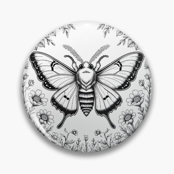 Item preview, Moth with Floral Design designed and sold by LoveOnPaper.
