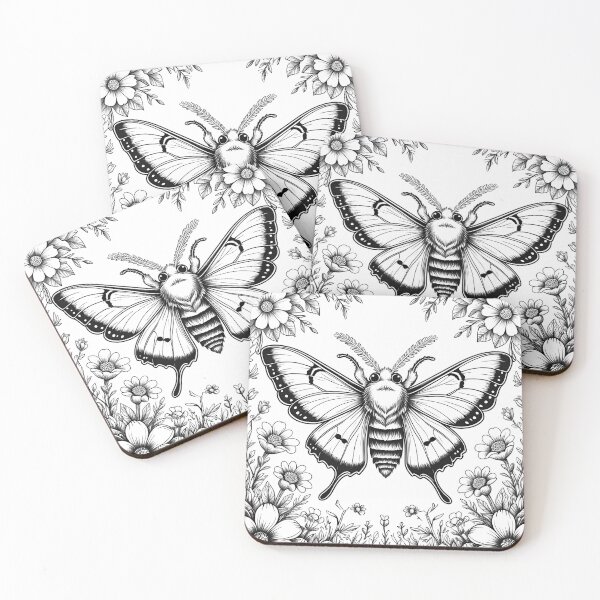 Item preview, Moth with Floral Design designed and sold by LoveOnPaper.