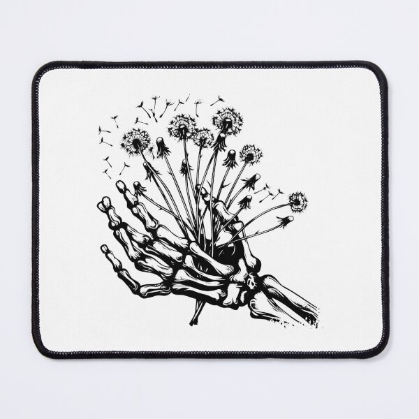 Item preview, Skeleton Hand with Dandelions | Gothic Botanical Surreal Art designed and sold by inkoutninja.