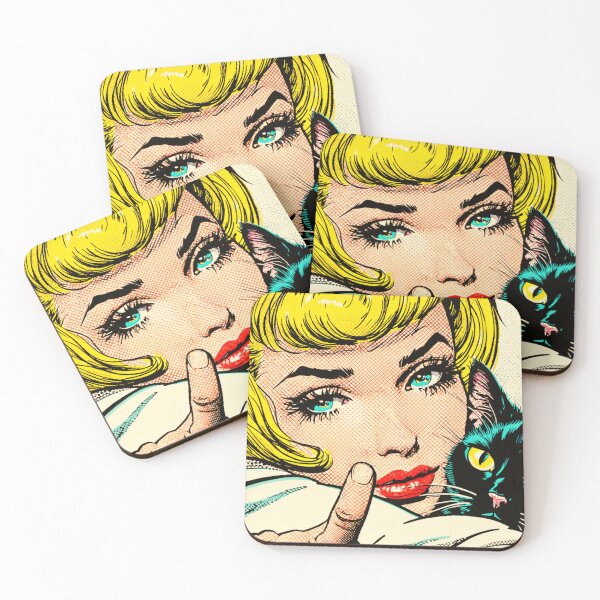 Item preview, 1960s Parody Cat Lovers Bedtime AI Pop Art 'Come here' designed and sold by NickWhittleArt.