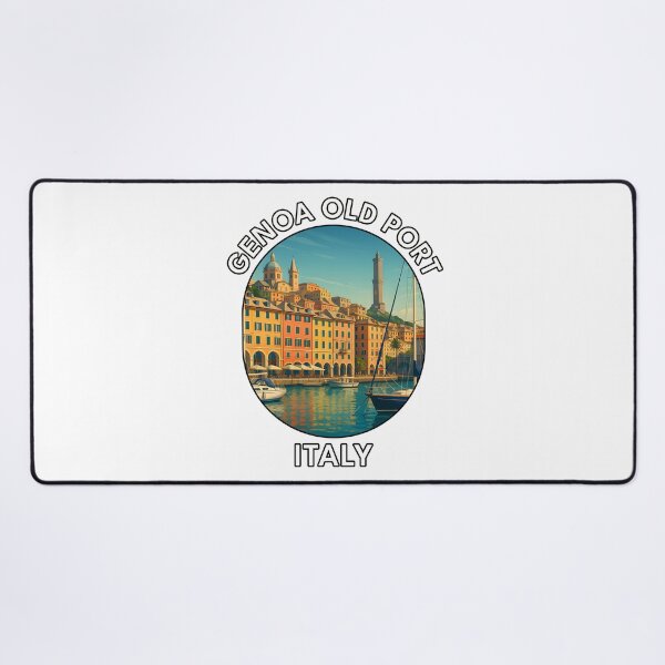 Item preview, Genoa Old Port Italy – Scenic Waterfront Marina Illustration designed and sold by inkNext.