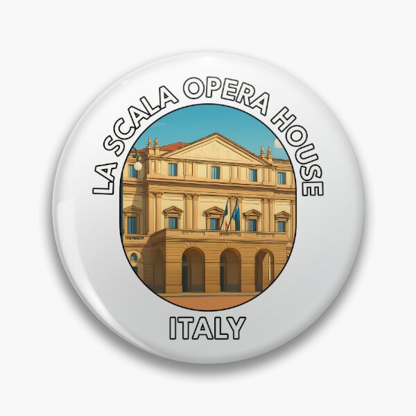 Artikelvorschau, Opernhaus La Scala, Mailand, Italien – Ikonische italienische Architekturillustration entworfen und verkauft von inkNext.